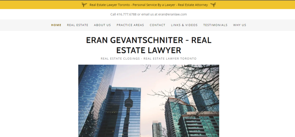 Eran Gevantschniter real estate lawyer in toronto