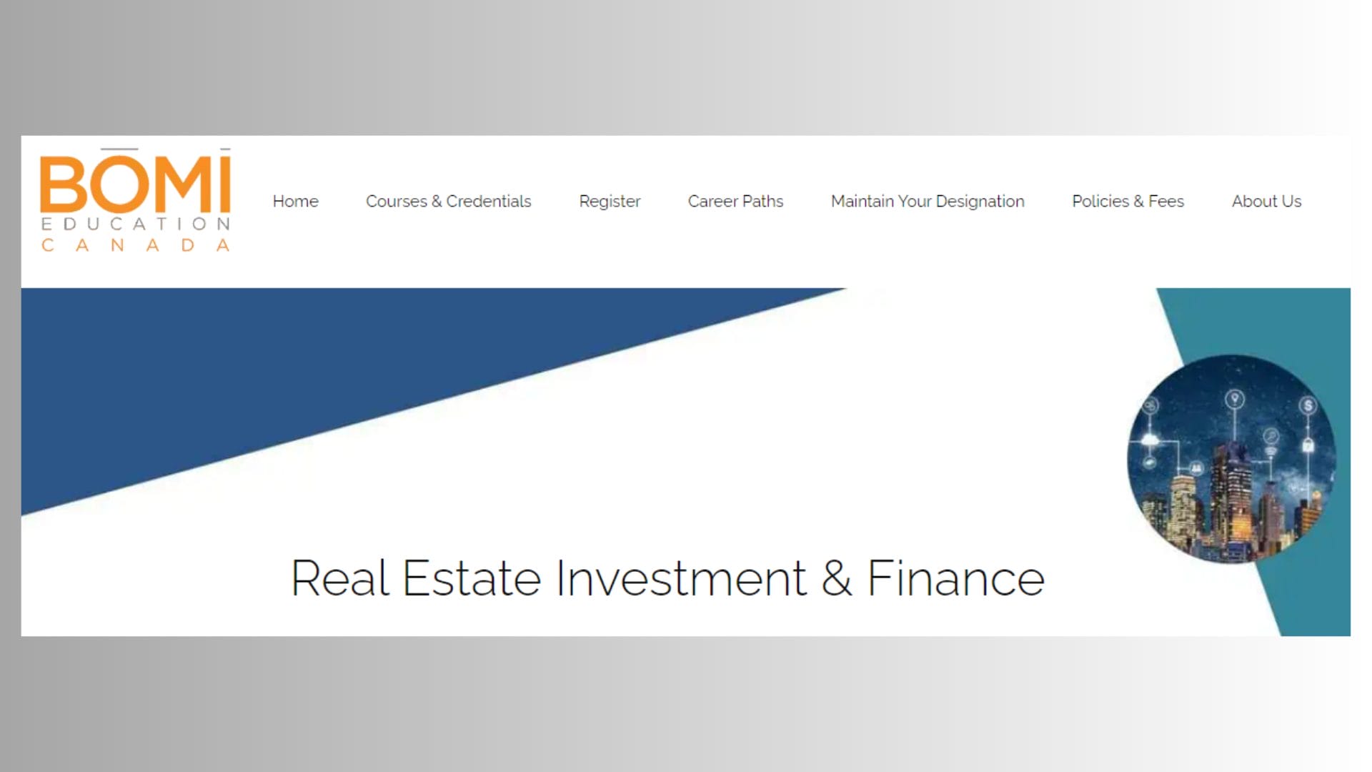 Real Estate Investment & Finance – BOMI Education Canada